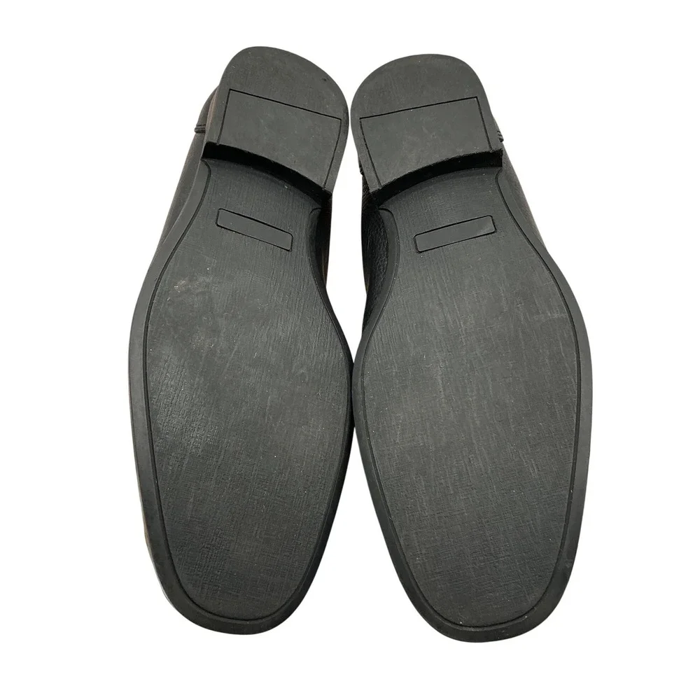 Sandro Moscoloni Malibu Black Pebbled Leather Bit Loafers Mens 10D Made in Spain
